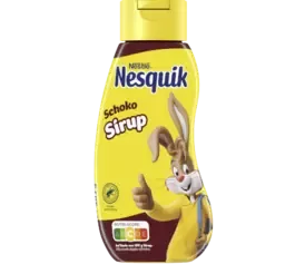 Eine Flasche NESQUIK Schoko-Sirup